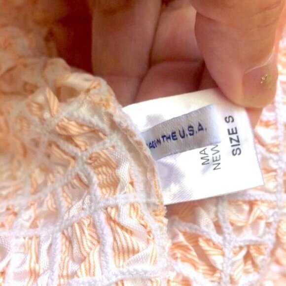 Petersyn Nora Smocked Mini Dress Melon 0range Strapless Sleeveless Bodycon NEW - Picture 9 of 10